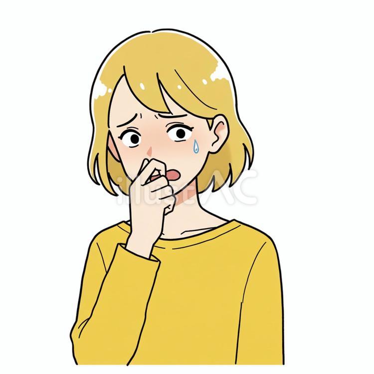 やらかしてしまった人 女性,カットソー,金髪のイラスト素材