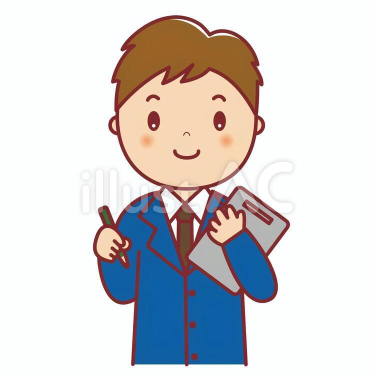 スーツ姿の男性　受付　上半身 スーツ,男性,サラリーマンのイラスト素材