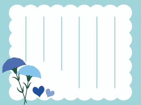 Carnation blue vertical writing paper, , JPG and PNG