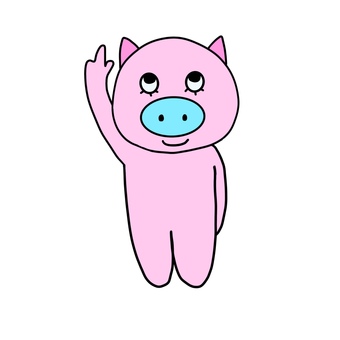 上指すぶたさん 指さし,ぶた,上,あれ,見てのイラスト素材