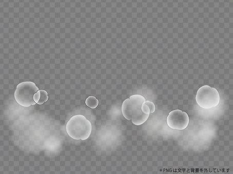 漫画の吐息　10 吐息,蒸気,白い息,吐く,もくもく,グラデーション,白,湯気,ふわふわ,漫画のイラスト素材