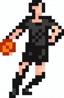 ドット絵の黒のハンドボール選手です。 ドット絵,ハンドボール,選手,シンプル,スポーツ,運動,チームプレイ,アスリート,試合,ユニフォームのイラスト素材