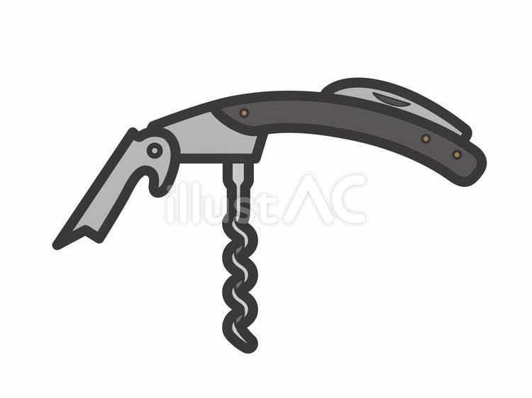 ソムリエナイフ08 ソムリエナイフ,ワインオープナー,栓抜きのイラスト素材