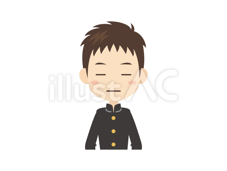 B191_中学生男子_無表情 人,男,男子のイラスト素材