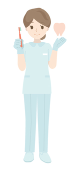 Female dental hygienist (whole body), JPG, PNG and AI Female dental hygienist (whole body), dental hygienist, staff, medical staff, JPG, PNG and AI