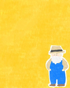 農家のおじいさん♪ かわいい,農家,農業,おじいさん,人,男性,男,ひげ,老人,白髪のイラスト素材