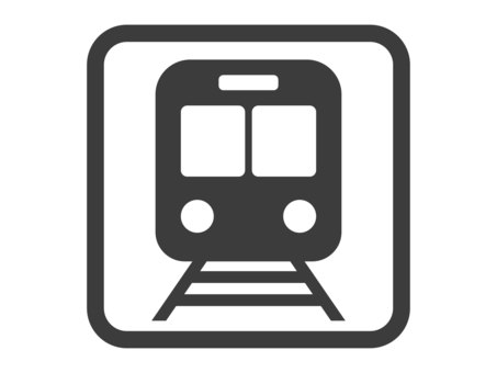 四角入り電車のピクトグラム（枠） 電車,アイコン,駅,鉄道,線路,乗り物,公共交通機関,私鉄,地下鉄,施設のイラスト素材