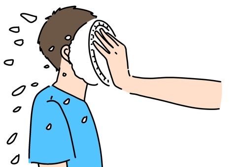 顔面にパイを押し当てられる　カラー 顔面,パイ投げ,ドッキリ,パーティー,カラーのイラスト素材