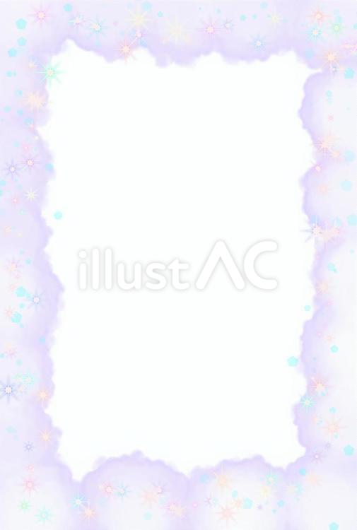 水彩ゆめかわフレーム＊きらきらラメ雲の枠 ゆめかわ,ゆめふわ,ふわふわのイラスト素材