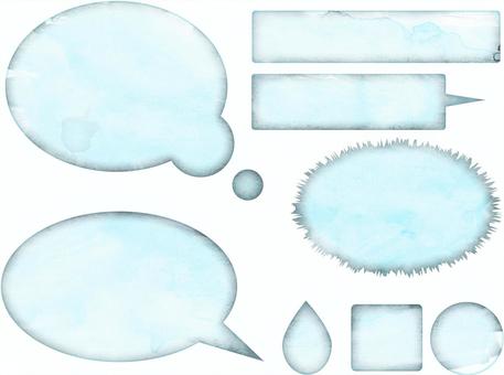 Watercolor style material (winter) Callout / banner set, speech balloon, banner, set, JPG and PNG