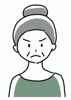 怒るシニア女性 怒る,イライラ,腹が立つ,不機嫌,キレる,高齢者,シニア,おばあちゃん,女性,老人のイラスト素材