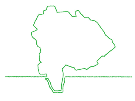 山梨の一筆書き 山梨,地図,一筆,線画,手描き,挿絵,ワンポイント,素材,商用可,無料のイラスト素材