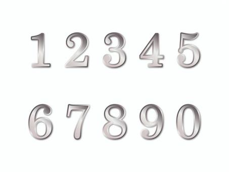 Illustration, digital, number, metallic, 