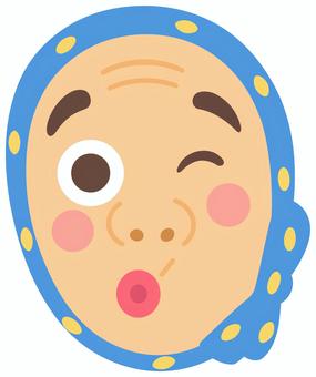 ひょっとこのお面(青) ひょっとこのお面(青) ひょっとこ,お面,仮面,お祭り,屋台,和風,お稲荷さん,マスク,シンプル,アイコンのイラスト素材