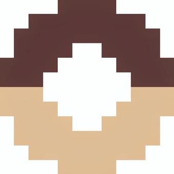 チョコがかかったドーナツのドットアイコン チョコがかかったドーナツのドットアイコン アイコン,装飾,ドット,ドット絵,素材,イラスト,ピクセルアート,背景透過,チョコ,ドーナツのイラスト素材