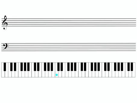 Illustration, teclado, agudo, partituras, 