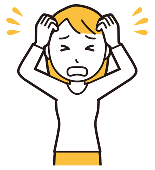  ロングヘア女性(黄)-346-バスト