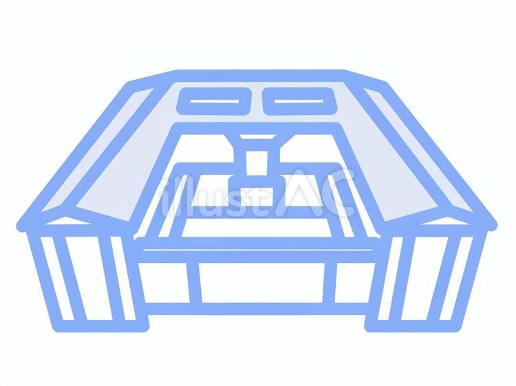 日本銀行（日銀・中央銀行）の建物（水色） 日銀,日本銀行,中央銀行のイラスト素材