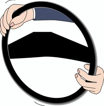 運転中　　 運転中,ハンドル,操作,カーブ,動かす,手,交通,イメージ,線画のイラスト素材
