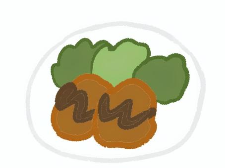 コロッケ コロッケ,手描き,食べ物,揚げ物,洋食のイラスト素材