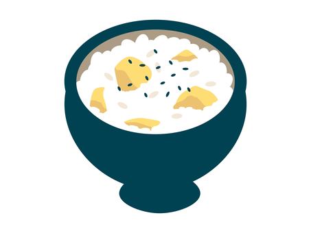 栗ご飯 栗ご飯,秋,たき込み,ご飯,お米,秋の味覚,9月,10月,手描き,シンプルのイラスト素材
