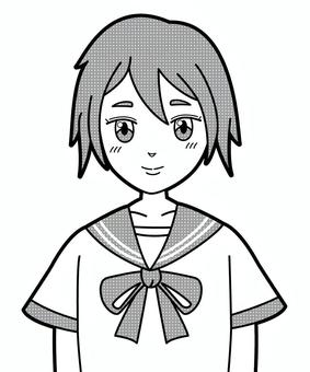 漫画風 女の子 人物,漫画,漫画風,コミック,コミック風,線画,手書き,女性,女,女の子のイラスト素材