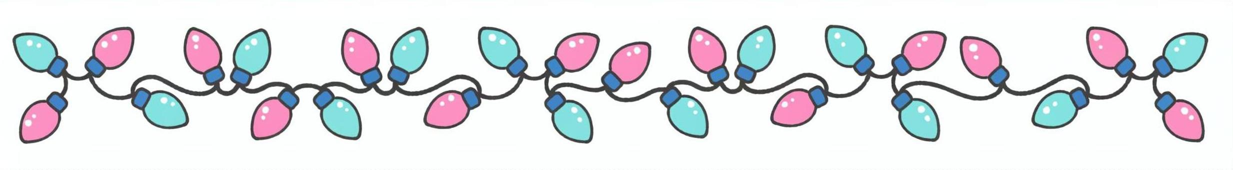 クリスマスの手描きライン素材6 クリスマス,ライン,電飾,飾り,ライト,手描き,かわいい,電球,12月のイラスト素材