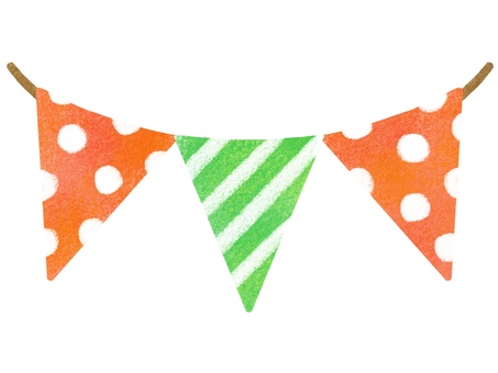 クリスマスカラーのガーランド ② ガーランド,クリスマス,パーティー,冬,12月,イベント,年末,年中行事,季節,行事のイラスト素材