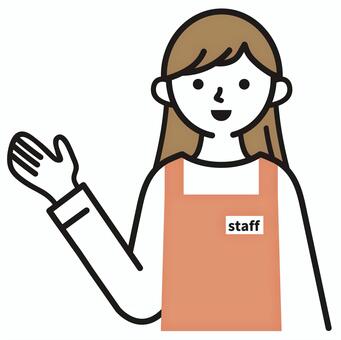 接客する店員　女性2 店員,スタッフ,販売員,女性,案内,笑顔,仕事,店,jpg,pngのイラスト素材