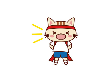 Illustration, cat, sports day, sports festival, 