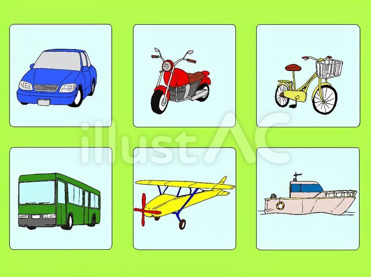 乗り物 車,バイク,自転車のイラスト素材