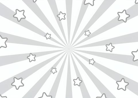 モノトーンのシンプルで可愛い集中線と星
