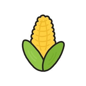 シンプルなとうもろこし とうもろこし,食べ物,野菜,黄色,シンプルのイラスト素材