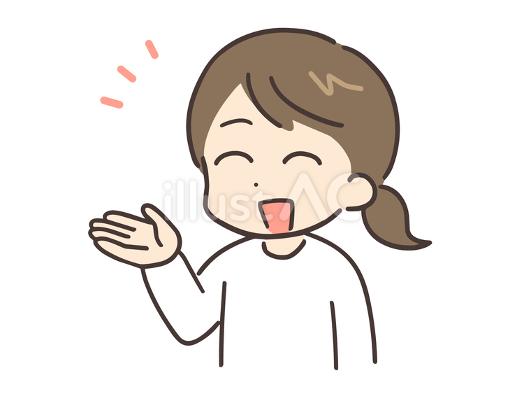 元気に説明している笑顔の女性 女性,笑顔,女のイラスト素材