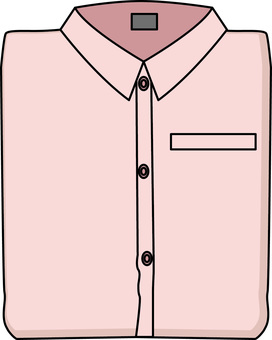 カッターシャツ  カッターシャツ  カッターシャツ,紳士服,襟付き,フォーマル,たたむ,商品,線画,薄い,ピンクのイラスト素材