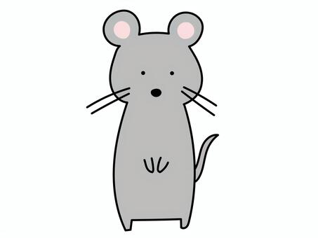 シンプルねずみ　手描き風ゆるキャラ動物 ネズミ,鼠,mouse,動物,アニマル,キャラクター,ゆるキャラ,マンガ,イラスト,手描きのイラスト素材