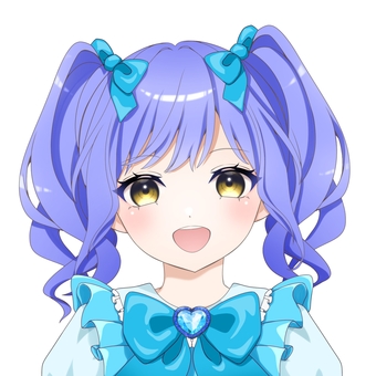 アイドル・魔法少女な女の子アイコン青 コスプレ,女子,女の子,美少女,萌え,アイコン,かわいい,フリー,無料,萌え系のイラスト素材