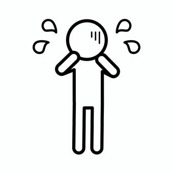 焦る棒人間 棒人間,人,人物,人間,焦る,慌てる,困る,困惑,どうしよう,悩むのイラスト素材