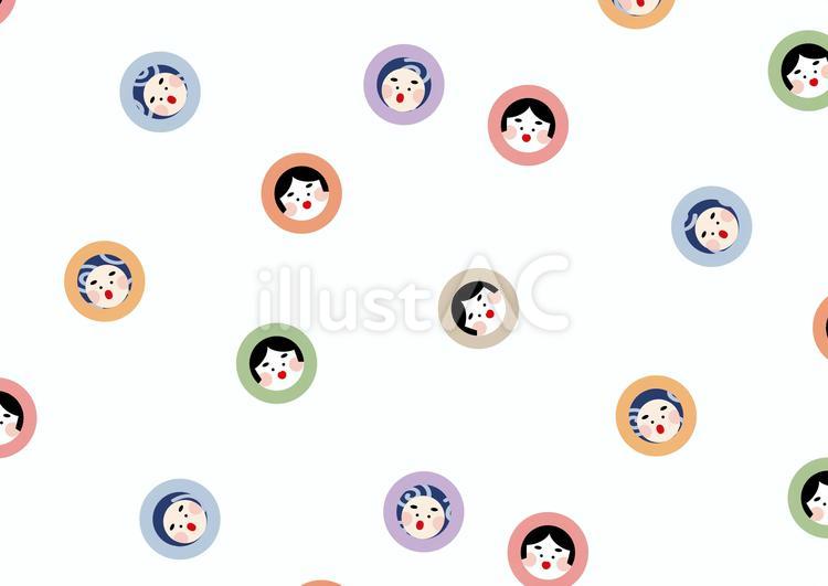 おかめとひょっとこ壁紙 おかめ,ひょっとこ,ふくわらいのイラスト素材