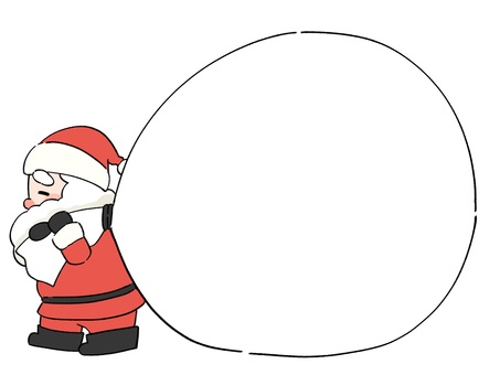 サンタさんのプレゼント袋の挿絵フレーム