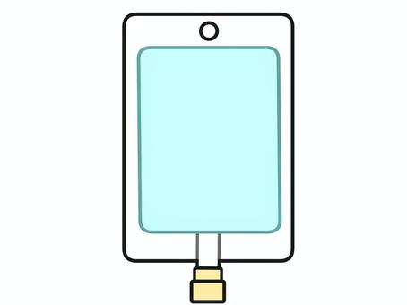 水色の液体入りの点滴パックのイラスト パック,点滴,個包装,蓋,液体,袋のイラスト素材