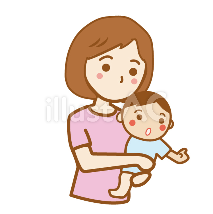 男の子と母親2 親子,男の子,お母さんのイラスト素材