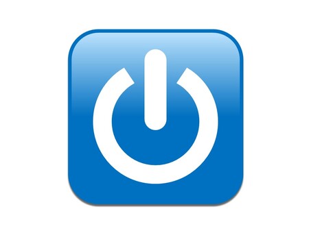 ■電源ポタン　あお 電源ボタン,あお,オン,オフ,起動,終了,パソコン,電化製品のイラスト素材