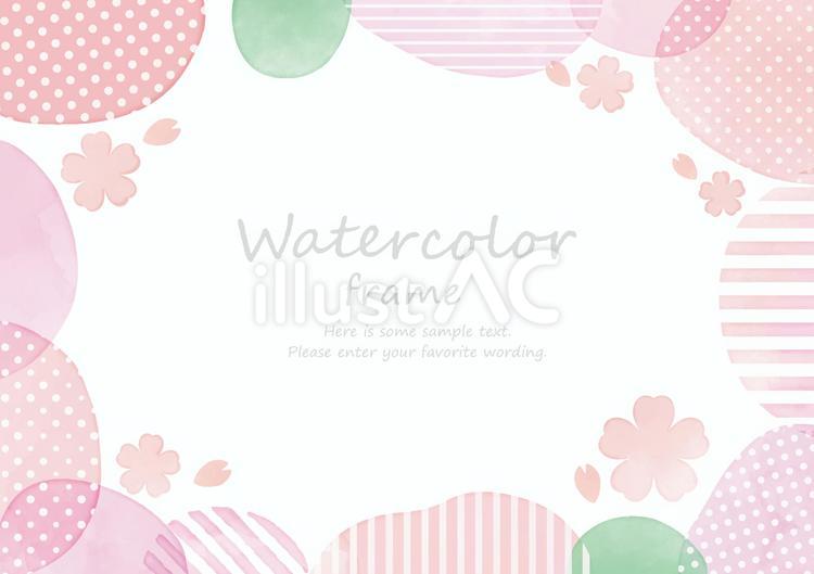 かわいい水彩桜フレーム4 フレーム,背景,春のイラスト素材