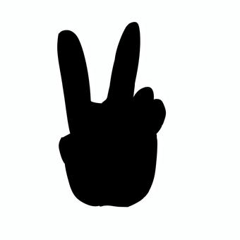 ピースのシルエット ピース,シルエット,影,チョキ,手のイラスト素材