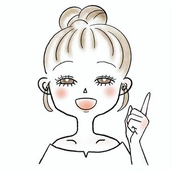 index finger girl illustration, girl, simple, cute, JPG and PNG