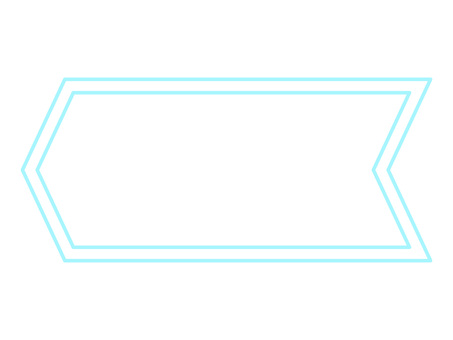 水色のリボン見出しフレーム