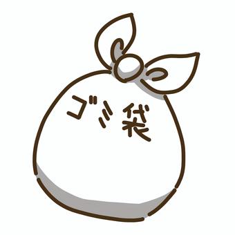 中身の入った白色のゴミ袋 ゴミ袋,道具,掃除,白,捨てるのイラスト素材