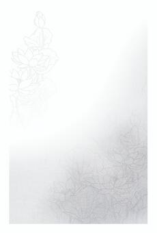 喪中　線描きの蓮の花（グレー）文字なし 喪中はがき,蓮,テンプレート,和,花,和紙,グレー,植物,シンプル,線画のイラスト素材