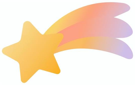 流れ星（パステル） 流れ星,星,スター,カラフル,グラデーション,かわいい,挿絵,アイコン,白背景,透過のイラスト素材